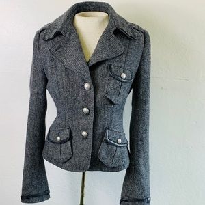 Raw wool tweed jacket